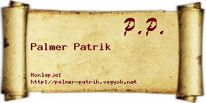 Palmer Patrik névjegykártya